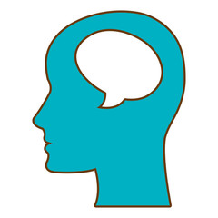 Human mind thinking isolated icon, vector illustration graphic.