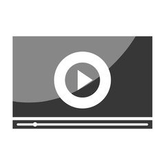 Play symbol, video and multimedia graphic design, vector illustration.