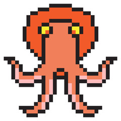 Fototapeta premium illustration design pixel art octopus
