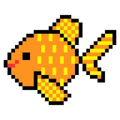 illustration design pixel art fish