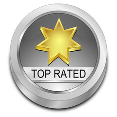 Top Rated Button - 3D illustration