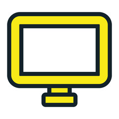 Personal computer isolated flat icon, vector illustration graphic design.