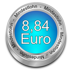 8,84 Euro minimum wage - in german - 3D illustration