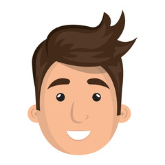 Young male profille cartoon, isolated icon vector illustration graphic.