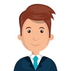 Young businessman with elegant suit cartoon, vector illustration.
