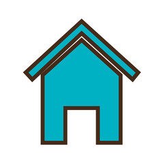 Real estate house, isolated flat icon vector illustration.