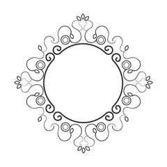 Victorian vintage design in white and black colors, vector illustration.