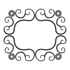 Victorian vintage design in white and black colors, vector illustration.