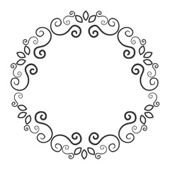 Victorian vintage design in white and black colors, vector illustration.