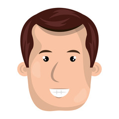 Young male profille cartoon, isolated icon vector illustration graphic.