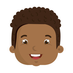Kid smiling face cartoon, vector illustration graphic design.