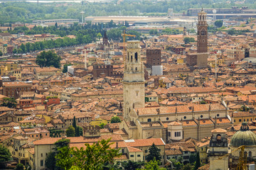 The city center of Verona Italy - aerial view