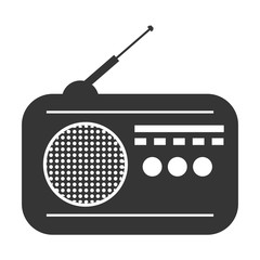 Fototapeta premium Retro radio isolated flat icon, vector illustration graphic design.