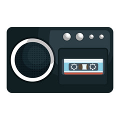 Fototapeta na wymiar Retro radio isolated flat icon, vector illustration graphic design.