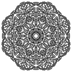 Beautiful Indian floral ornament. Ethnic Mandala. Henna tattoo style.