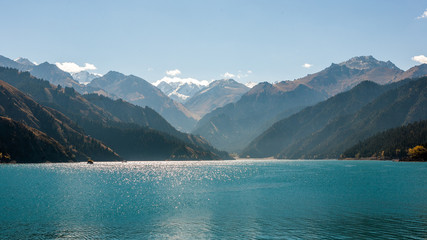 Scenery of Heaven Lake, Tianshan Tianchi National Geopark ,Xinjiang China