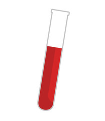 Blood test sample on flask, vector illustration graphic design.