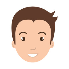 Young male profille cartoon, isolated icon vector illustration graphic.