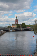 Channel and bridge. Stockholm, Sweden