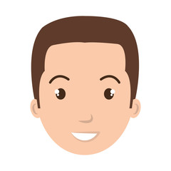 Young male profille cartoon, isolated icon vector illustration graphic.