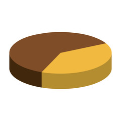 Statistic colorful pie graphic, isolated flat icon design.