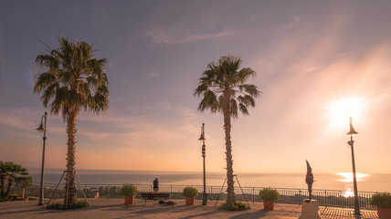 Obraz premium Sicilian Coastal Town Cityscape