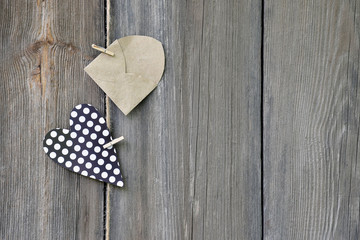 Heart and envelope on wooden background. Declaration of love.