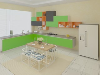 Kitchen design in minimalist style.