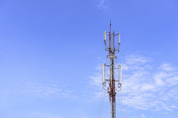 antenna tower building with the blue sky