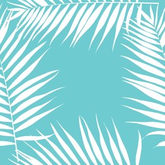 Fototapeta na wymiar Leaves of palm tree. Tropical leaves. Seamless pattern. Vector background