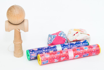 Fototapeta na wymiar Kendama,Otedama,kaleidoscope, traditional Japanese toy