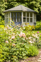 Rose garden and gazebo