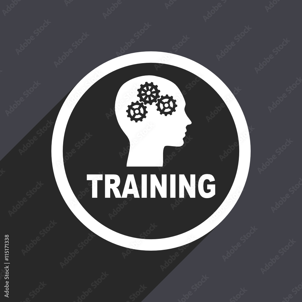 Poster flat design gray modern web training vector icon