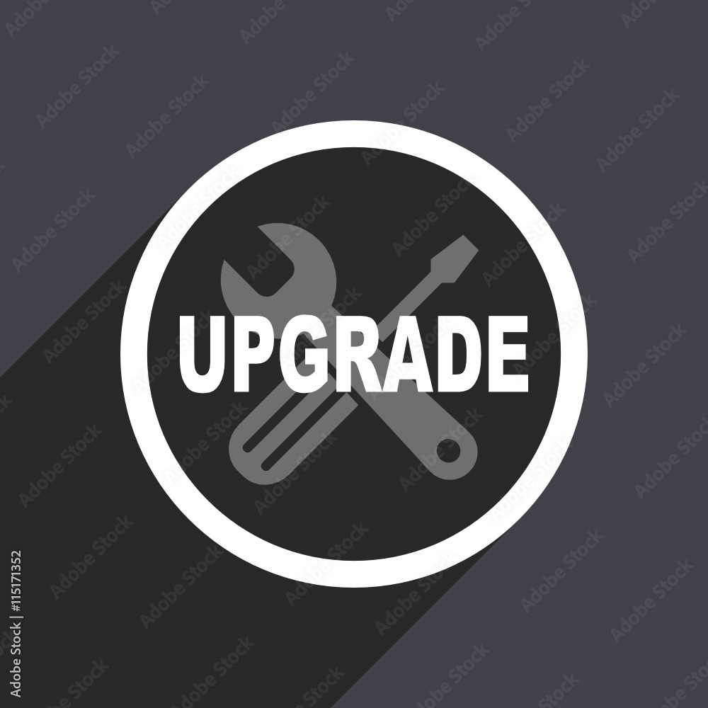 Aufkleber flat design gray web upgrade vector icon