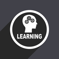 Flat design gray web learning vector icon