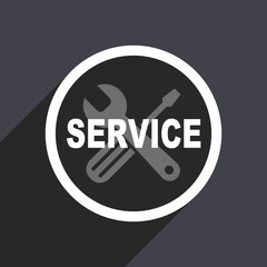 Flat design gray web service vector icon