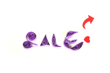 Sale Sign on White Background With a Red Arrow