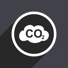 Flat design web carbon dioxide vector icon