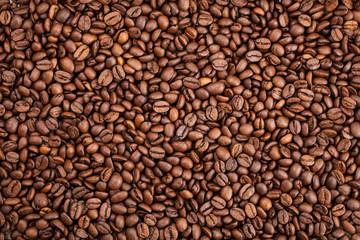 Coffee beans closeup background