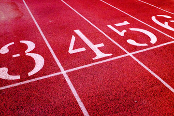 starting lanes on a running track