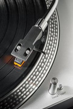 close up of turntable