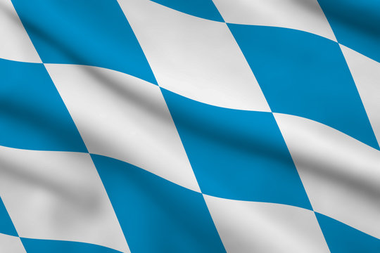 Waving Bavarian Flag