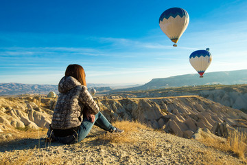 lonely traveler looking into the Cappadocia