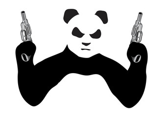 Fototapeta premium Panda z bronią