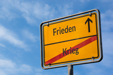 Schild 112 - Frieden