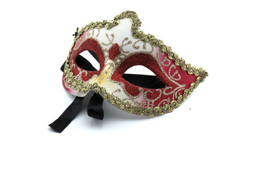 Beautiful masks Carnival of Venice on white background