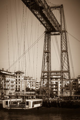 Obraz premium The Bizkaia suspension bridge in Portugalete, Spain