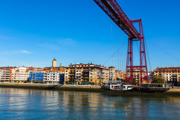 Fototapeta premium The Bizkaia suspension bridge in Portugalete, Spain