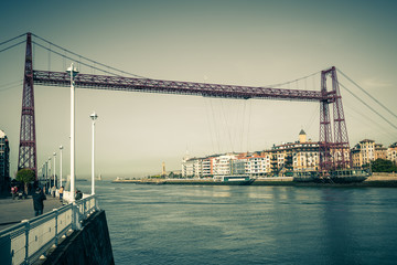 The Bizkaia suspension bridge in Portugalete, Spain