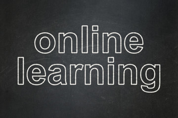 Fototapeta premium Learning concept: Online Learning on chalkboard background